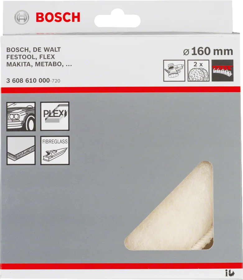 Bosch羊毛抛光罩 160mm。