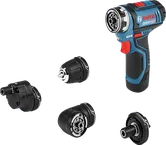BoschGSR 12V-15 FC 无绳电钻套装，配有四个附件。.