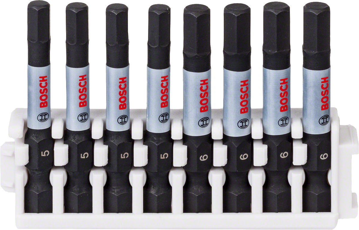 Bosch冲击控制电动钻头套装 8 件套 HEX5 HEX6。.