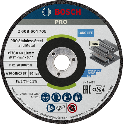 Bosch PRO 不锈钢和金属切割盘。.
