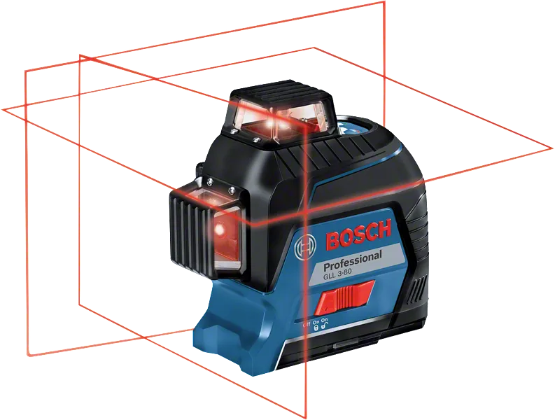 BoschGLL 3-80 激光调平工具，具有 360° 线投影。.