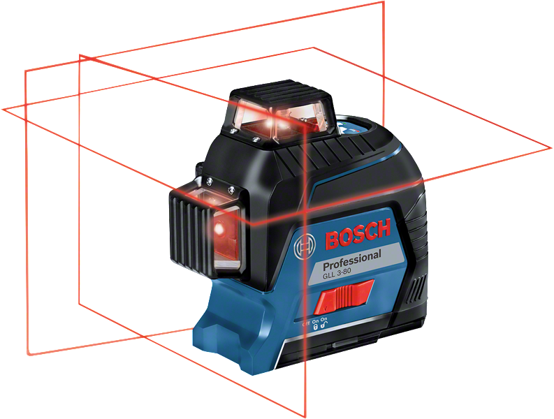 BoschGLL 3-80 激光调平工具，具有 360° 线投影。.