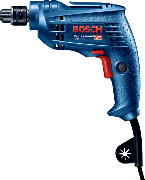 BoschGBM 6 RE 电钻配有符合人体工程学的手柄。.