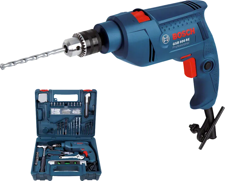 BoschGSB 500 RE 冲击钻及配件套件。.