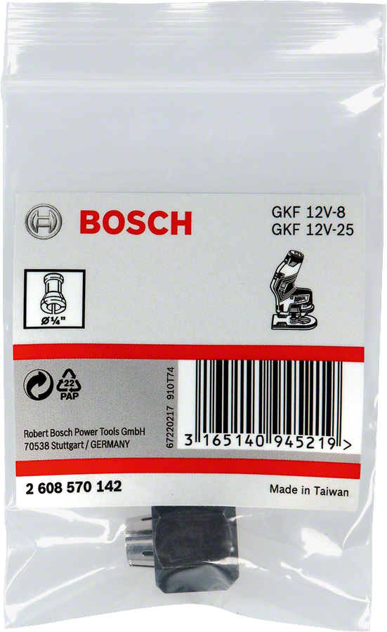 Bosch夹头 1/4 英寸，带螺母。.
