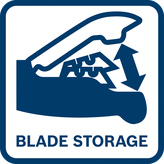 Bosch可伸缩多功能刀，配有备用刀片存储空间。.