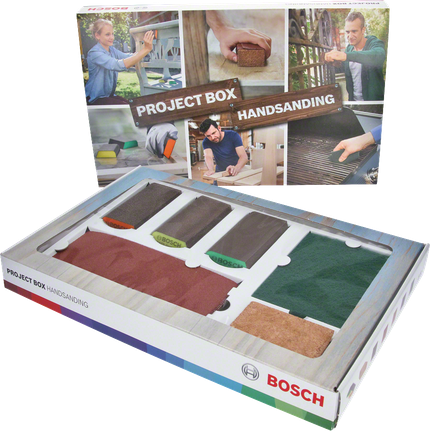 Bosch手持砂磨工具套装，含砂磨垫。