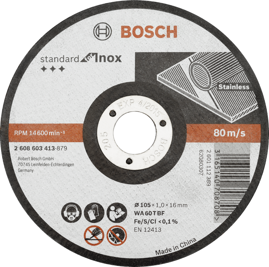 Bosch直切割盘 Inox WA 60 T BF，直径 105 毫米。.