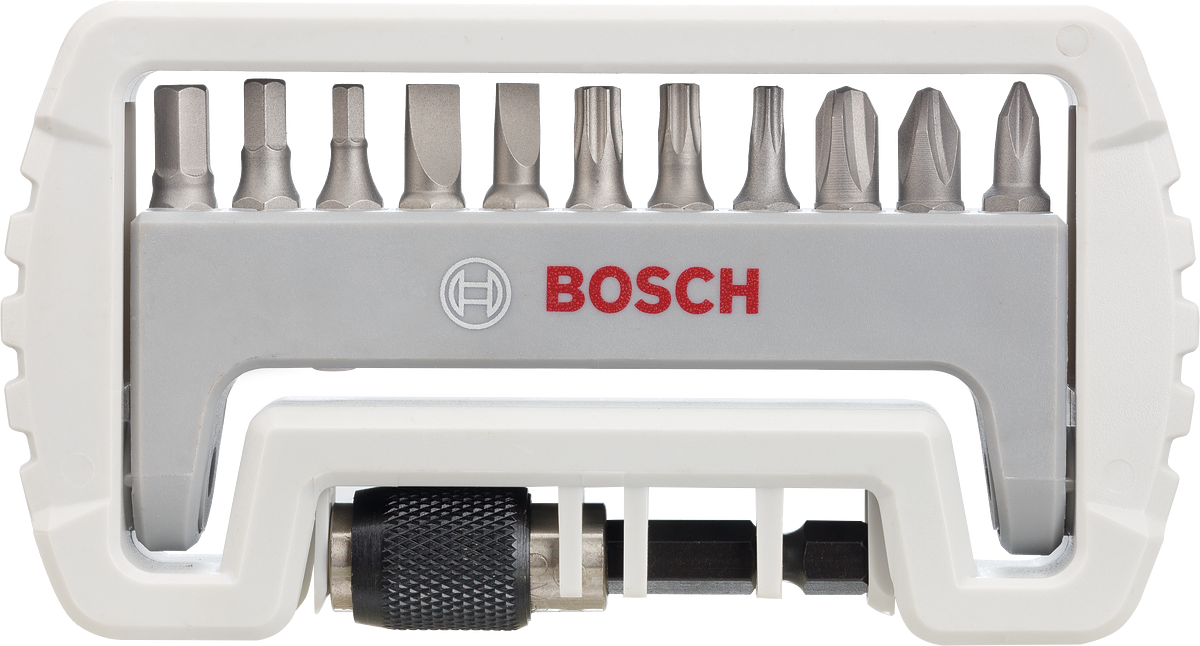 Bosch小型螺丝刀头套装，带磁性延长杆。