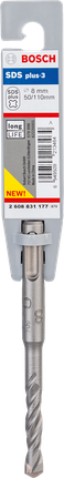 BoschSDS plus-3 8mm 钻头，适用于长寿命砖石钻孔。.