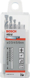 Bosch5 件套 HSS-G 金属钻头套装 2–6 毫米.