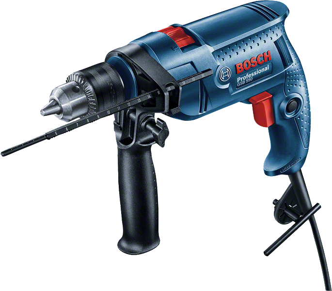 带有侧柄的BoschGSB 550 冲击钻。.