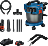 BoschGAS 18V-10L 无绳干湿两用吸尘器套装。