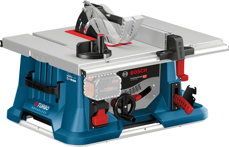 采用 BITURBO 技术的BoschGTS 18V-216 无绳台锯。