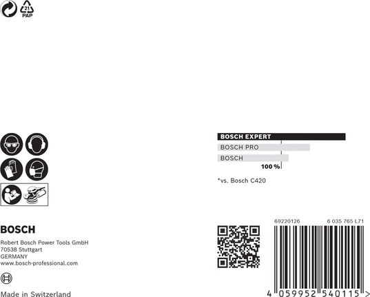 BoschEXPERT M480 砂磨网 125 毫米 G120 5 件.