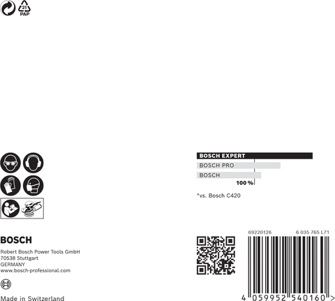 Bosch EXPERT M480 砂磨网 125 毫米 G 320 5 件.