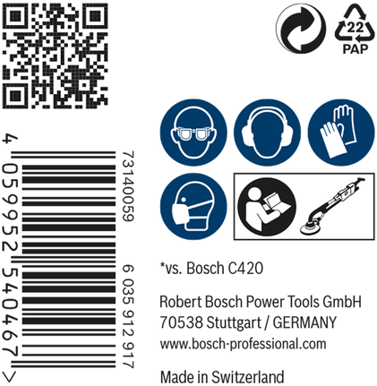 BoschEXPERT M480 225 毫米打磨网包装。.