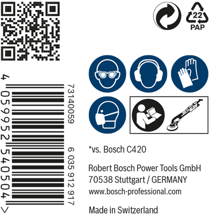 BoschEXPERT M480 打磨网 225 毫米 G220 25 件装。.