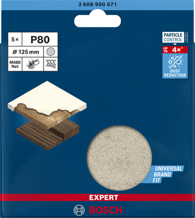 BoschEXPERT M480 砂磨网 125 毫米 P80。.