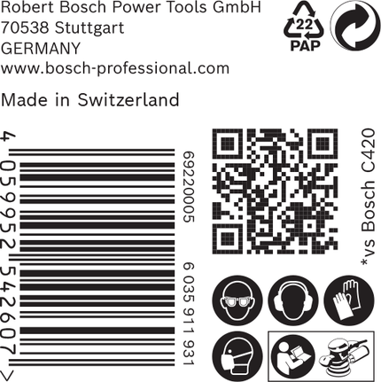 BoschC470 150mm 砂纸标签.