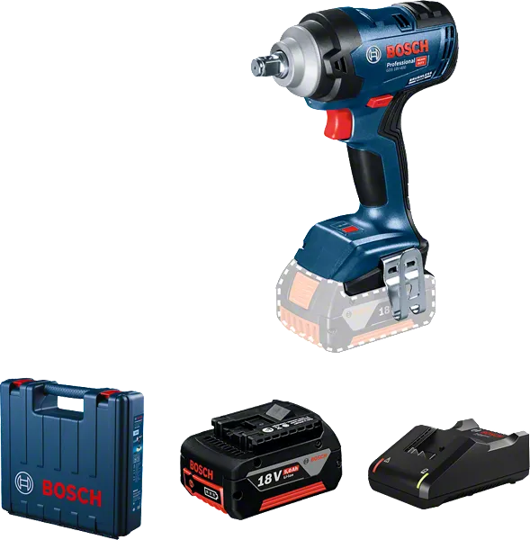 BoschGDS 18V-400 无绳冲击扳手套件。.