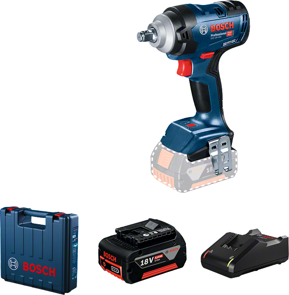 BoschGDS 18V-400 无绳冲击扳手套件。.