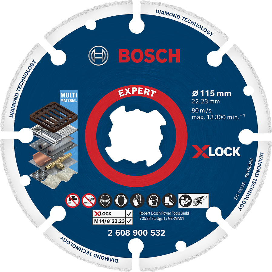 Bosch Expert X-LOCK 多材料金刚石切割片。.