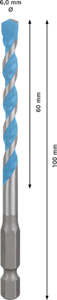 Bosch EXPERT HEX-9 MultiConstruction 钻头 6x100 毫米。.