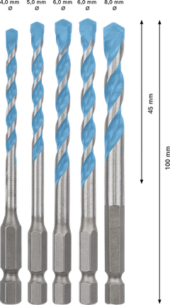 Bosch EXPERT HEX-9 MultiConstruction 钻头套装 5 件套。.