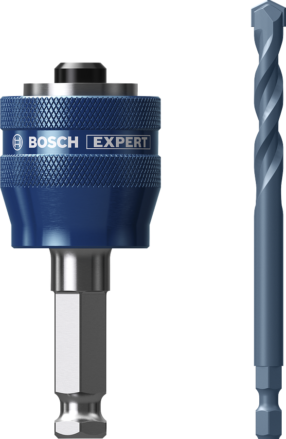Bosch EXPERT Power Change Plus 孔锯心轴和 TCT 钻头。.