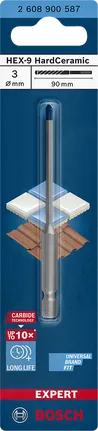 BoschHEX-9 硬陶瓷 3×90 毫米钻头.