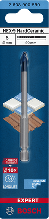 BoschHEX-9 硬陶瓷 6×90mm 钻头.