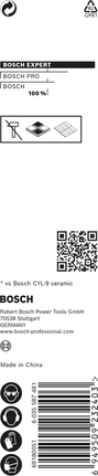 BoschEXPERT HEX-9 硬陶瓷钻头 4 x 90 毫米.