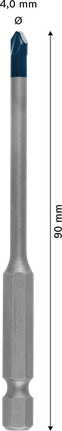 BoschEXPERT HEX-9 硬陶瓷钻头，4 x 90 毫米.