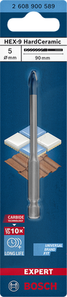Bosch HEX-9 硬陶瓷钻头 5×90 毫米。.