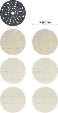 Bosch EXPERT M480 7 件 150 毫米砂磨盘套件。.