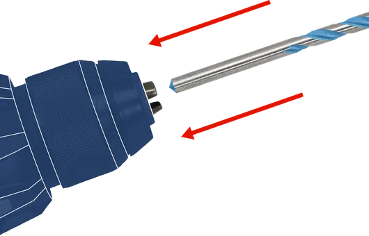 将钻头插入电钻卡盘。.