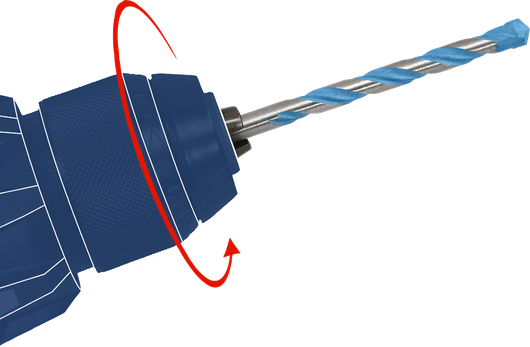 旋转钻夹头使石工钻头旋转以用于钻孔应用。.