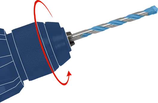 旋转钻夹头使石工钻头旋转以用于钻孔应用。.