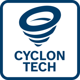  CYCLON TECH – 尘屑去除率高达90%*，为马达提供保护，提升工具性能。
