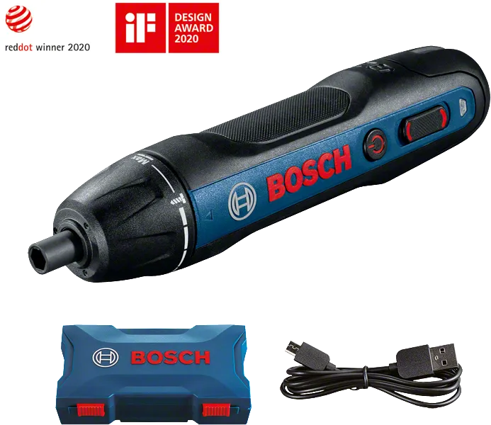 带有 USB 充电线的Bosch Go 2 电动螺丝刀。.