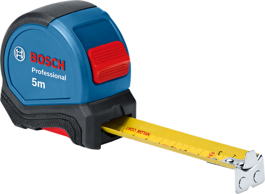 Bosch5m 卷尺，具有出色的手动工具功能。.