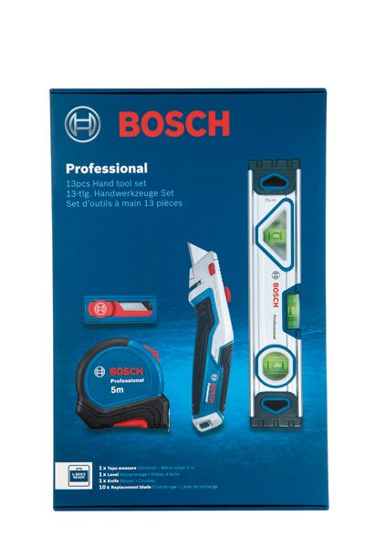 Bosch手动工具混合套装 13 件组合套件，带水平仪。.