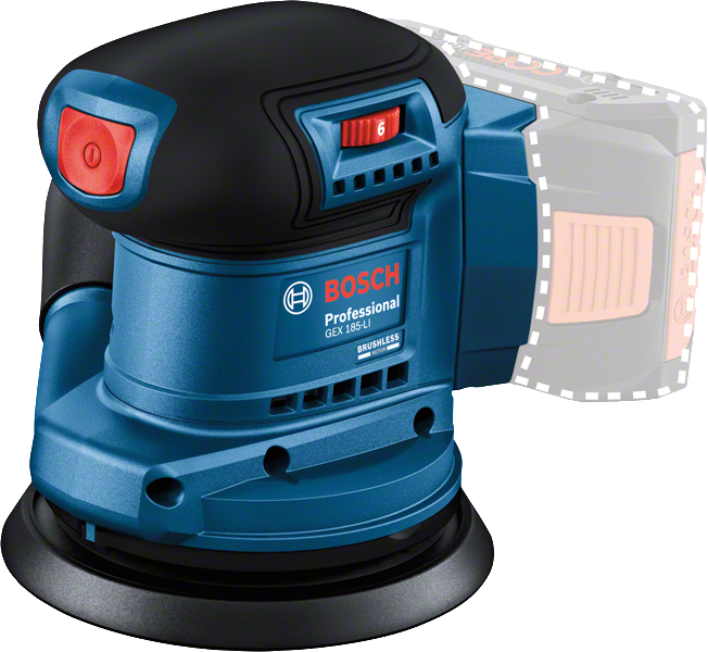 BoschGEX 18V-LI 无绳随机轨道砂光机。.