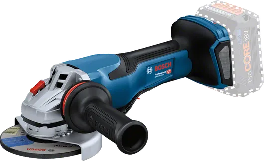 BoschGWS 18V-15 P 无绳角磨机，带 125 毫米砂轮片。
