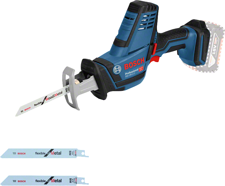 Bosch GSA 18 V-LI C 无绳往复锯，适用于木材和金属。.