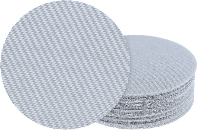 Bosch PRO 网状砂磨盘堆叠，可实现无尘打磨。.