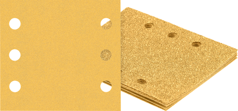 带有六个除尘孔的Bosch砂纸。.