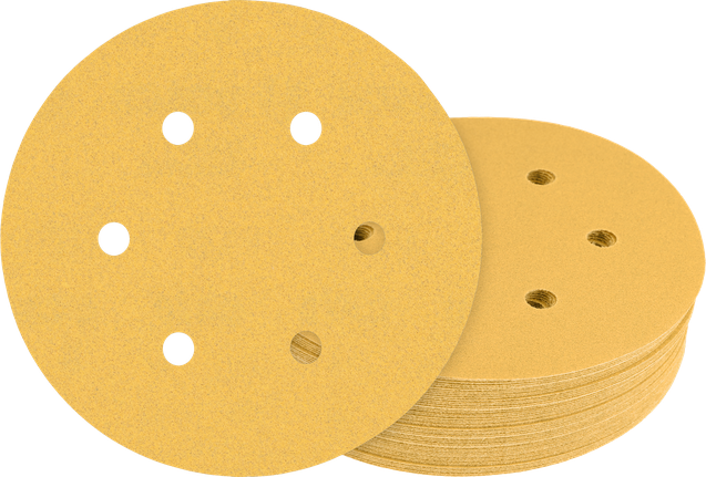 带有 6 个除尘孔的Bosch砂纸盘。.