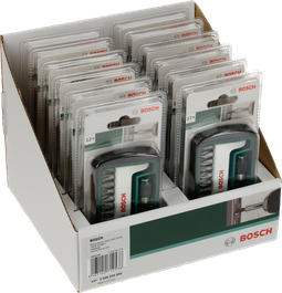 零售展示的Bosch12 件套螺丝刀头套装。.